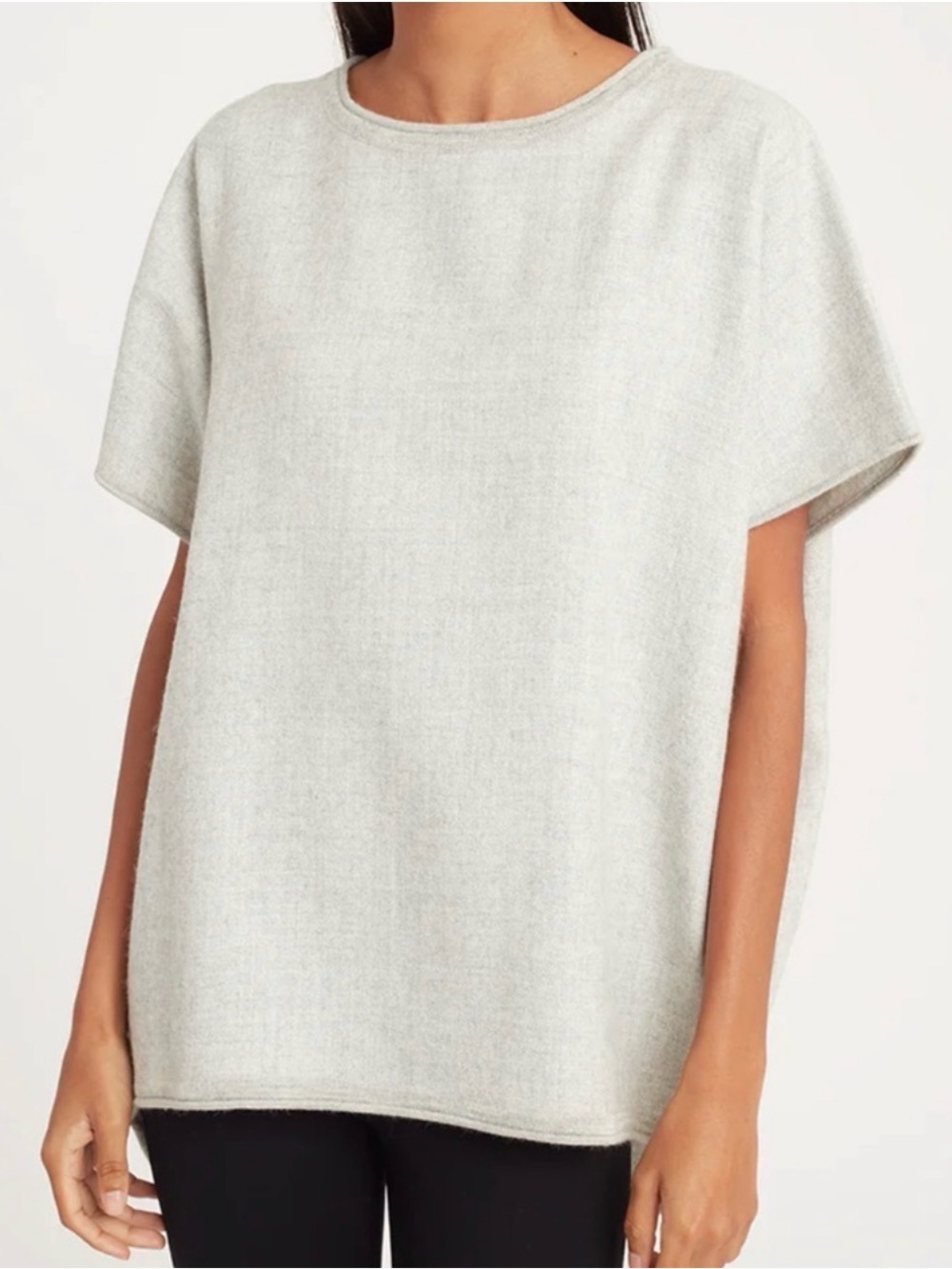 Cuyana Light Gray Baby Alpaca Tunic Top